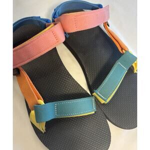 Teva Women’s Multicolor Colorblock Strappy Sandals Adjustable Hook & Loop 8
